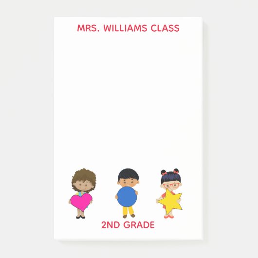 シェイプを持つカラフル子 ポストイット (正面)