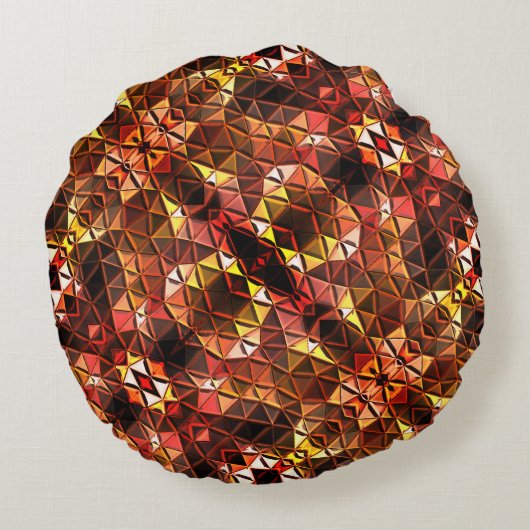シェイプを生成する赤い三角形のミ風変わりラー ラウンドクッション (裏面)