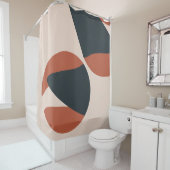 シェイプオーガニックの暖かいトーンモダン シャワーカーテン (インサイチュ)