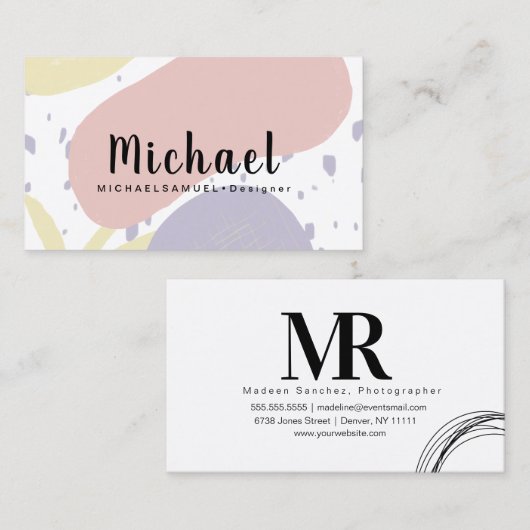 シェイプオーガニックアーキテクチャヘアサロンデザイナ 名刺 (正面/裏面)