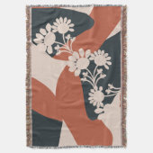 シェイプオーガニックウォームトーンボヘミアンフローラ スローブランケット (正面縦)