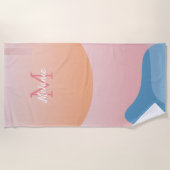 シェイプオーガニックサンセットモノグラグラデーションムビーチ ビーチタオル (正面)