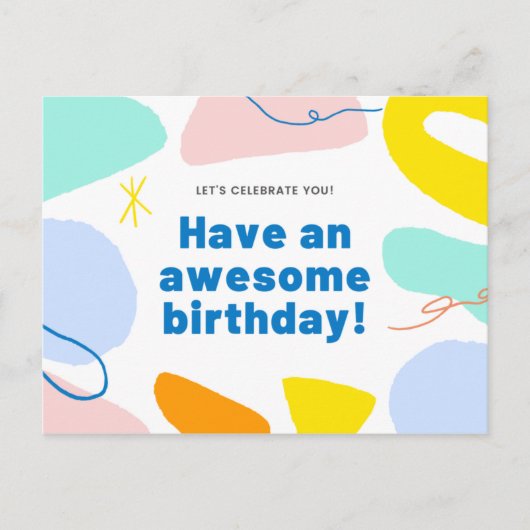 シェイプカラフルパステル ポストカード (正面)