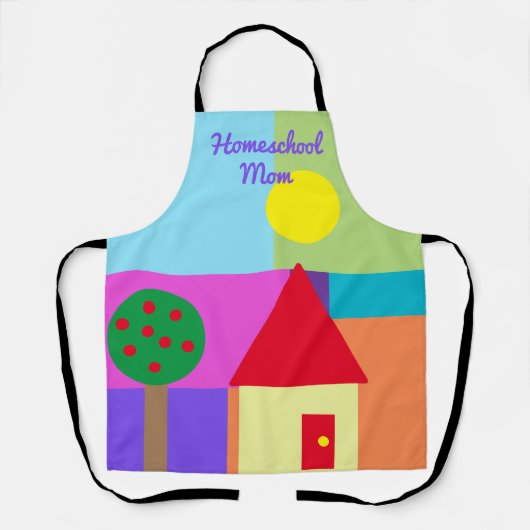 シェイプカラフルホームスクール母エプロン エプロン (正面)