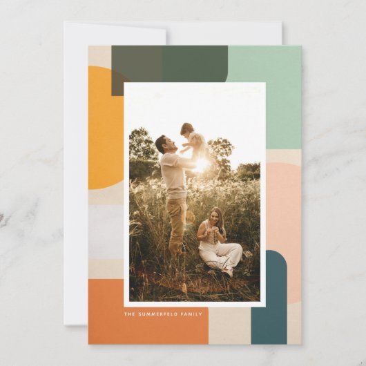 シェイプカラフルモダンポートレート写真 シーズンカード (正面)