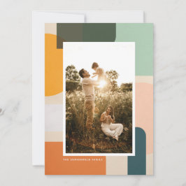 シェイプカラフルモダンポートレート写真 シーズンカード