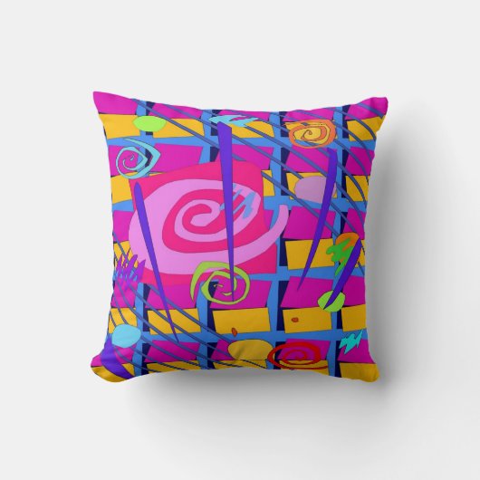 シェイプカラフル抽象芸術マティススタイル クッション (正面)