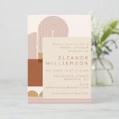 シェイプモダンとラインテラコッタブライダルシャワー 招待状 (スタンド正面)