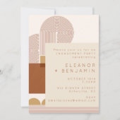 シェイプモダンとラインテラコッタ婚約パーティ 招待状 (正面)