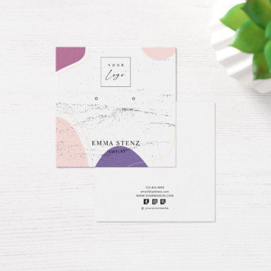 シェイプモダンテクスチャイヤリングスタッド正方形カード (デスク)