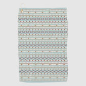 シェイプRptアステカパターンラストクリームティール（緑がかった色） – 青 ゴルフタオル (正面)