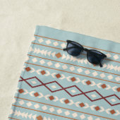 シェイプRptアステカパターンラストクリームティール（緑がかった色） – 青 ビーチタオル (インサイチュ)