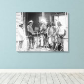 シェインの男性が白と会話 キャンバスプリント (インサイチュ (ウッドフロア))