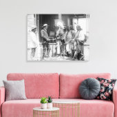 シェインの男性が白と会話 キャンバスプリント (インサイチュ (リビング))