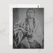 シェインインディアン女性ヴィンテージステレオビューカード ポストカード (正面/裏面)