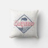 シェインシティワイオミング統一された州ヴィンテージUSA クッション (正面)