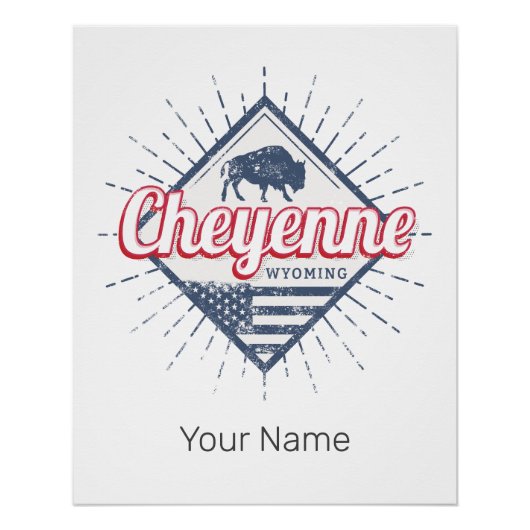 シェインシティワイオミング統一された州ヴィンテージUSA ポスター (正面)