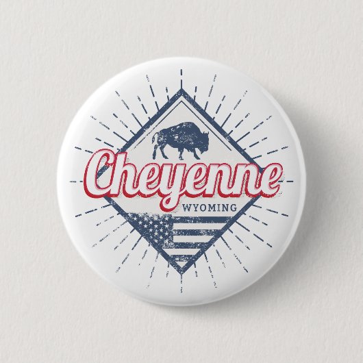 シェインシティワイオミング統一された州ヴィンテージUSA 缶バッジ (正面)