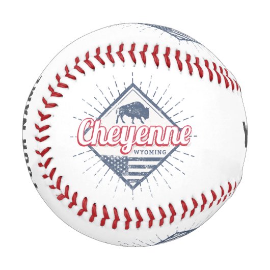 シェインシティワイオミング統一された州ヴィンテージUSA 野球ボール (正面左)