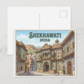 シェカワティ インド 旅行 はがき (正面/裏面)