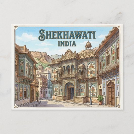 シェカワティ インド 旅行 はがき (正面)