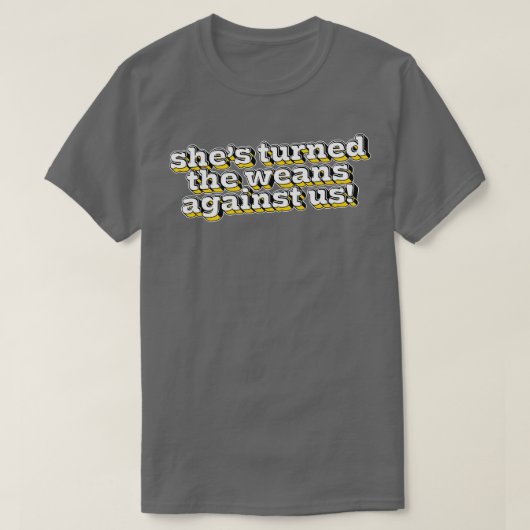 シェスは我々に対して西欧を向けた Tシャツ (デザイン正面)