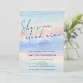 シェスオンクラウドナインパステルウォーターカラーブライダルシャワー 招待状 (スタンド正面)