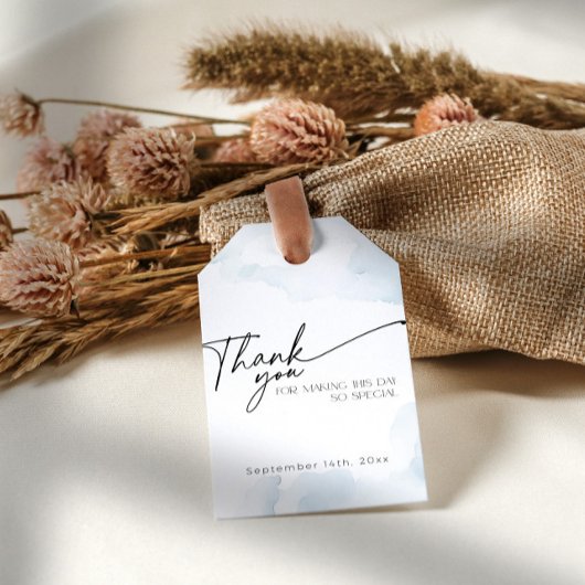 シェスオンクラウドナイン青ブライダルシャワーサンキューサンキュー ギフトタグ