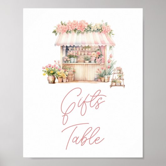 シェスフレッシュオフ市場ブライダルシャワーギフトテーブル ポスター (正面)