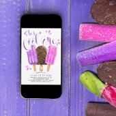 シェスワンガールズクールポプシクルファースト誕生日 招待状