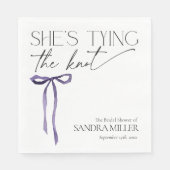 シェズタイイングザノットパプルボウブライダルシャワー スタンダードランチョンナプキン (正面)