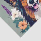 シェットランドエレガントシェプドッグとフローラ 薄葉紙 (詳細)