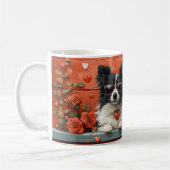 シェットランドシェプドッグとハートバラバレンタインデー コーヒーマグカップ (左)