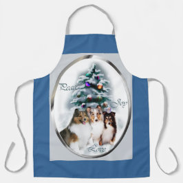 シェットランドシェプドッグのクリスマスプレゼント エプロン
