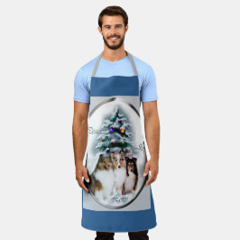 シェットランドシェプドッグのクリスマスプレゼント エプロン