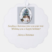 シェットランドシェプドッグのクリスマスプレゼント オーナメントカード (裏面)