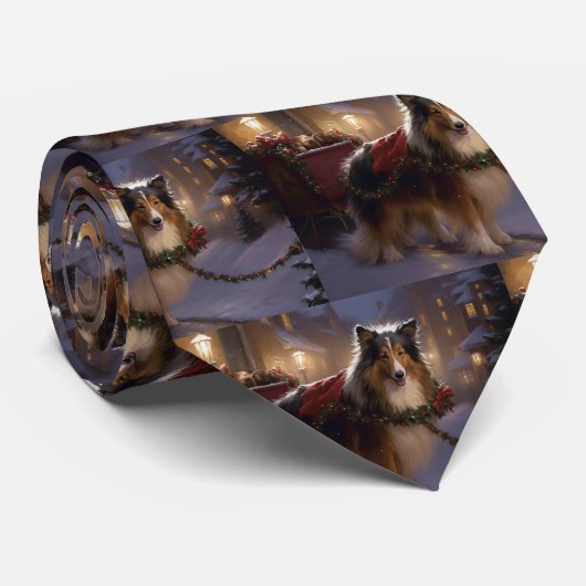 シェットランドシェプドッグクリスマスフェスティバルシーズン ネクタイ (ロール)
