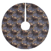 シェットランドシェプドッグクリスマスフェスティバルシーズン ブラッシュドポリエステルツリースカート (正面)