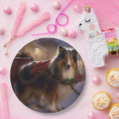 シェットランドシェプドッグクリスマスフェスティバルシーズン ペーパープレート (パーティー)