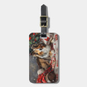 シェットランドシェプドッグクリスマスフェスティバル ラゲッジタグ (正面縦)