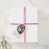 シェットランドシェプドッグクリスマスリース ギフトタグ (より糸付き)