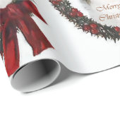 シェットランドシェプドッグクリスマスリース ラッピングペーパー (ロールコーナー)