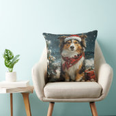 シェットランドシェプドッグクリスマスヴィンテージビーチ クッション (椅子)