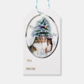 シェットランドシェプドッグクリスマス ギフトタグ (正面)