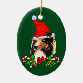 シェットランドシェプドッグクリスマス セラミックオーナメント