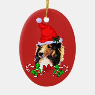 シェットランドシェプドッグクリスマス セラミックオーナメント