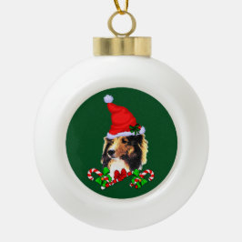 シェットランドシェプドッグクリスマス セラミックボールオーナメント