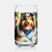 シェットランドシェプドッグコテージガーデンシーン ガラス缶 (裏面)