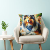 シェットランドシェプドッグコテージガーデンシーン クッション (椅子)