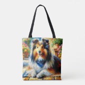 シェットランドシェプドッグコテージガーデンシーン トートバッグ (裏面)